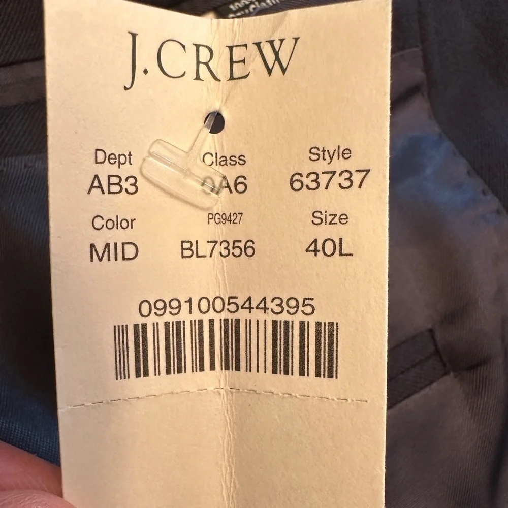 NWT J. Crew Men's Size 40L Gold Button Blazer Black‎ 100% Wool Style 63737